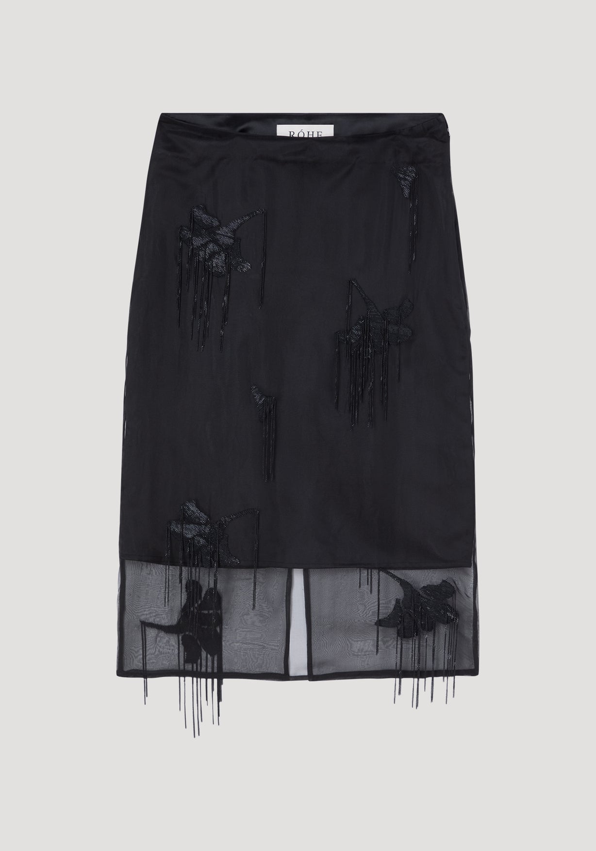 RÓHE EMBELLISHED TULIP ORGANZA SKIRT - BLACK