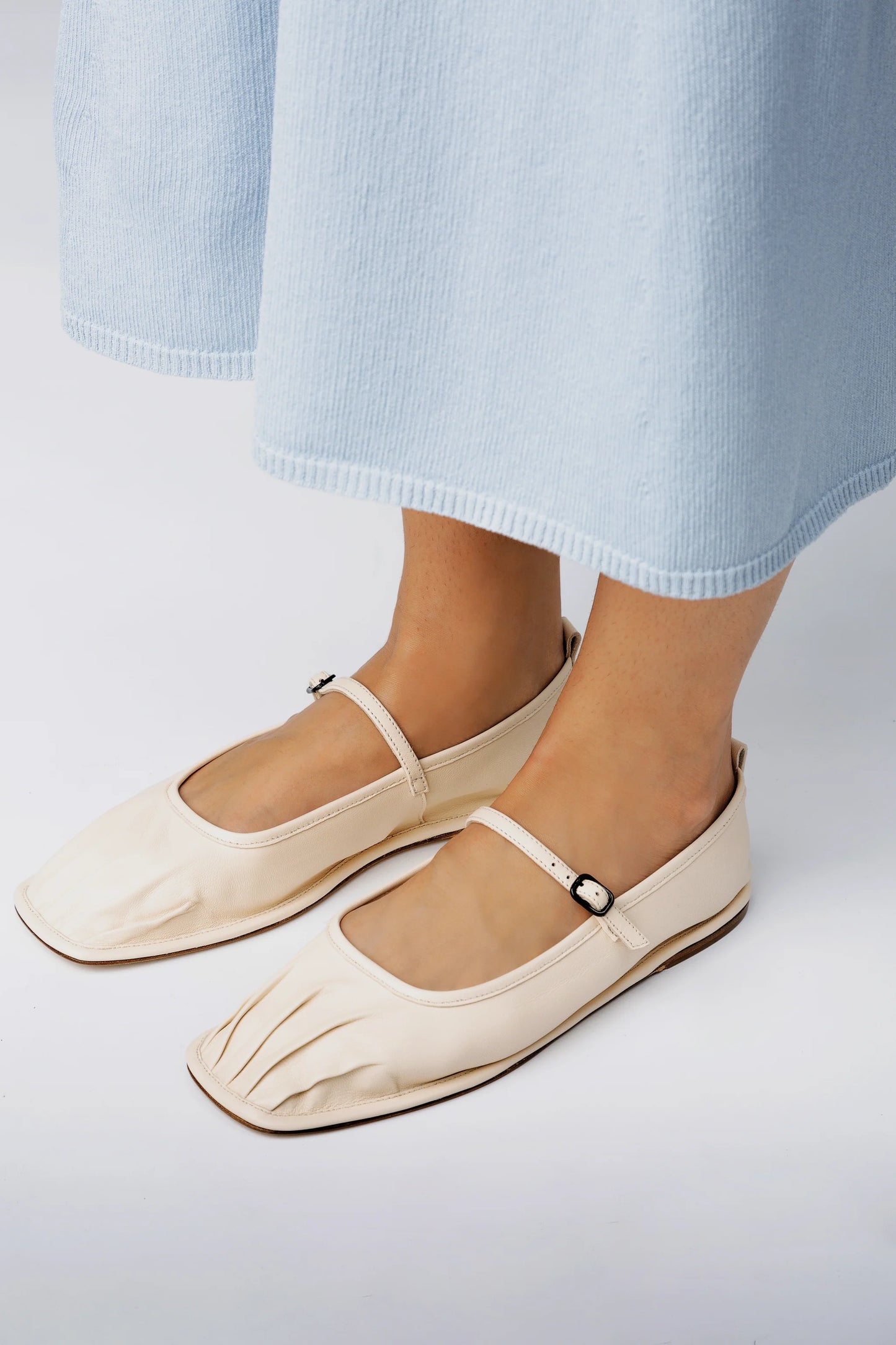 HEREU DANSA PLEATED TOE MARYJANE - CREAM