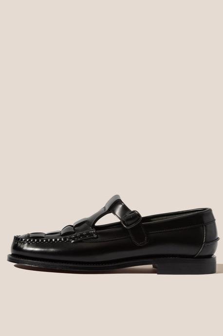 HEREU MEN SOLLER T-BAR MOCASSIN - BLACK