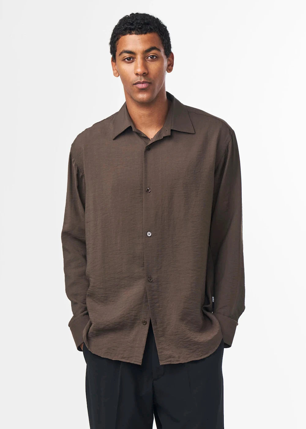 NN07 FREDDY MODAL BLEND SHIRT - DEMITASSE