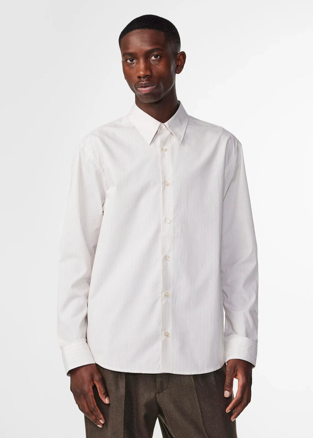 NN07 QUINSY COTTON SHIRT - ECRU STRIPE