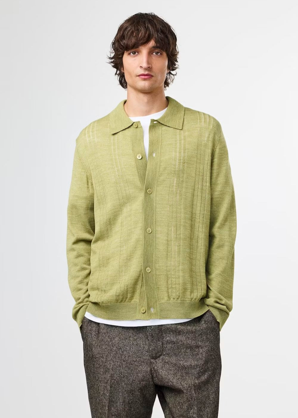 NN07 THOR CARDIGAN POLO - EVERGREEN