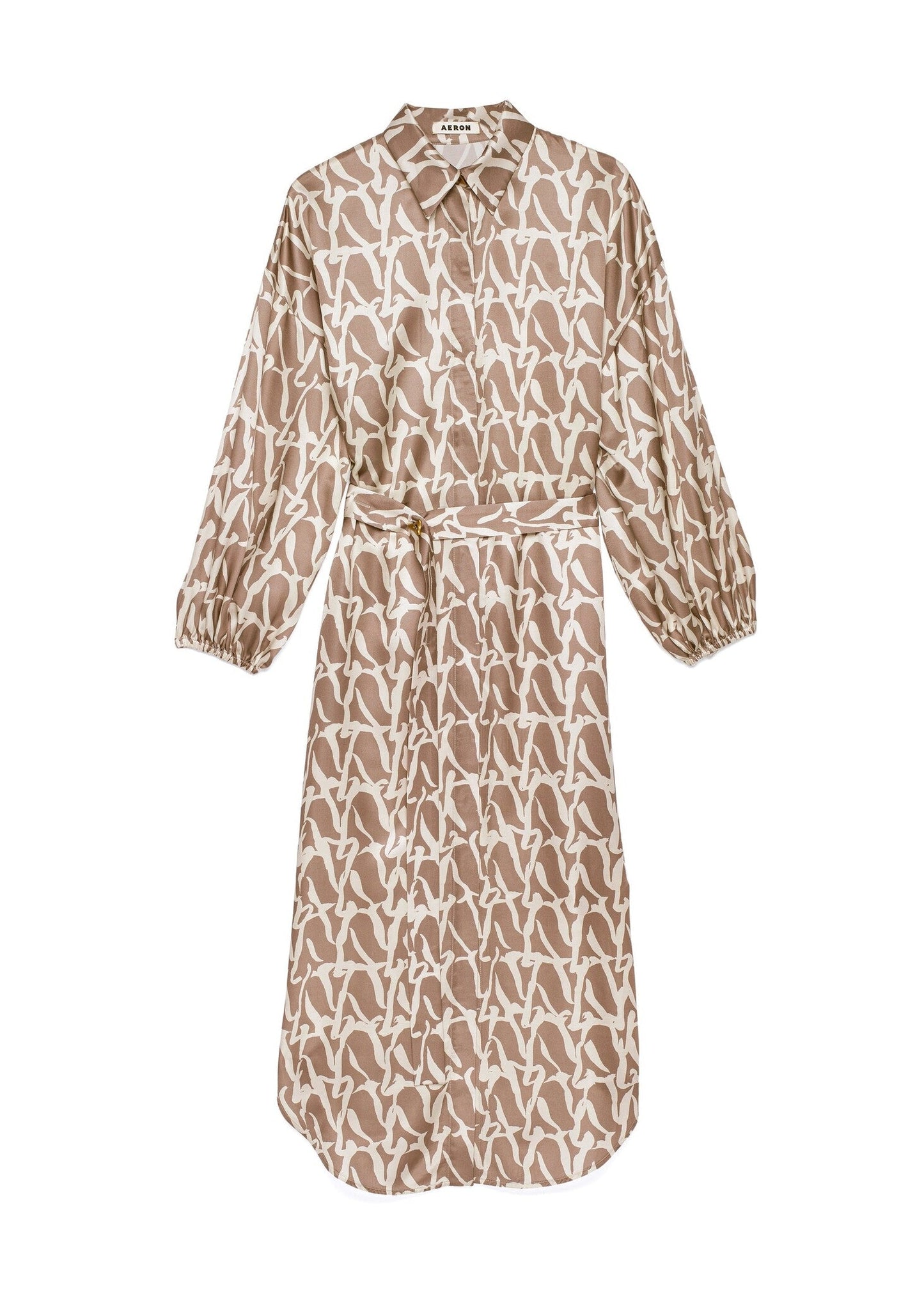 AERON HAYWIS SILK LONG DRESS - FAWN