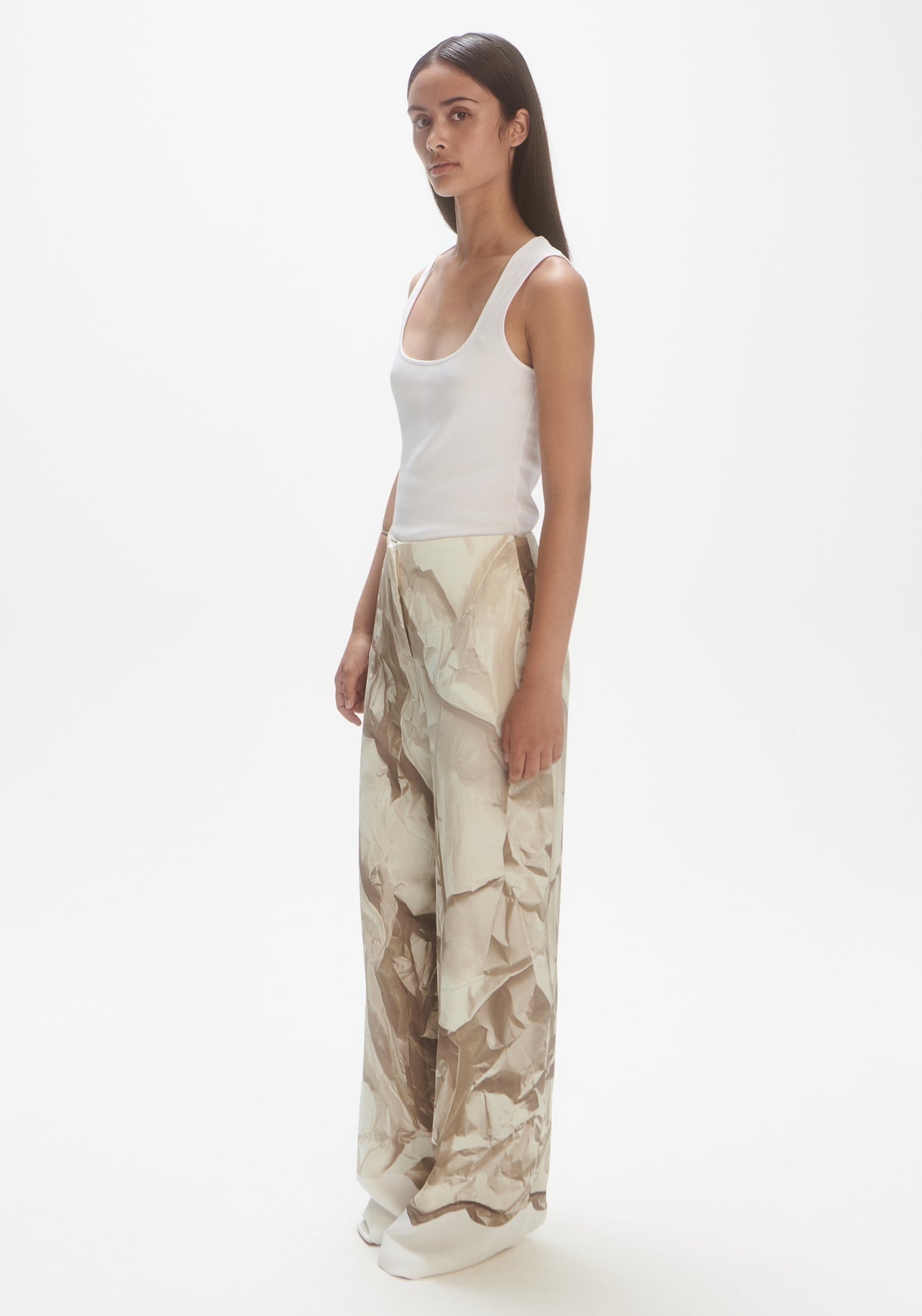 LES COYOTES DE PARIS FLUID TROUSERS  - CRUSHED PAPER PRINT