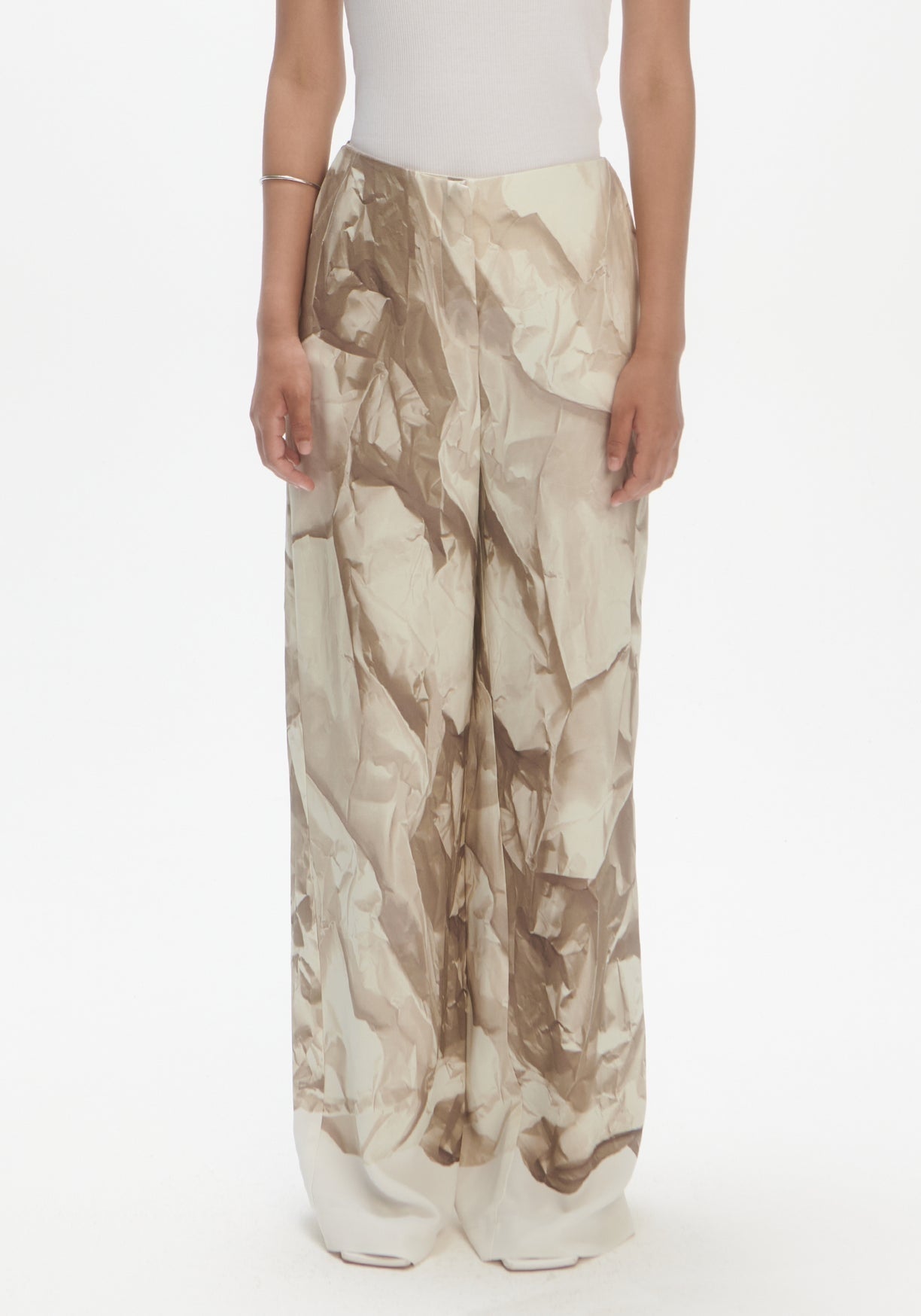 LES COYOTES DE PARIS FLUID TROUSERS  - CRUSHED PAPER PRINT