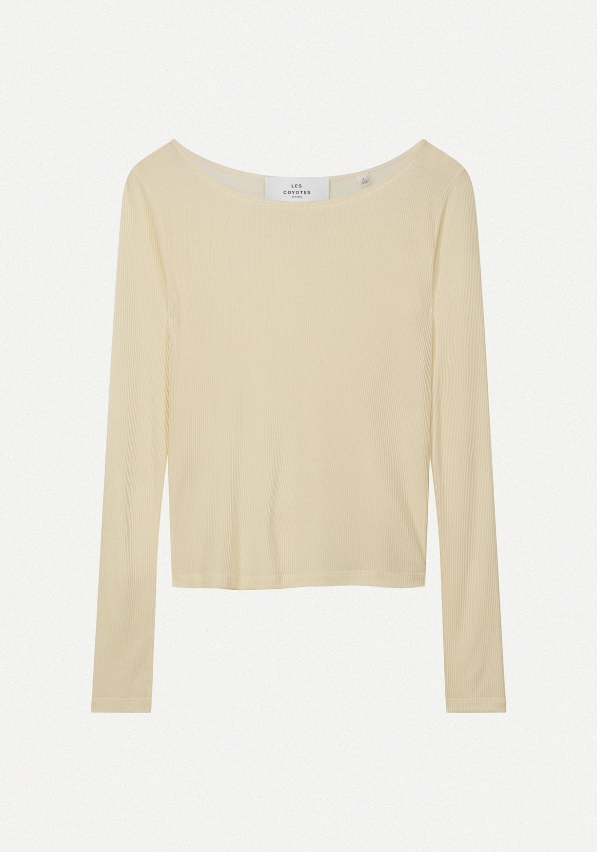 LES COYOTES DE PARIS RIB BOAT NECK TOP - CREAM