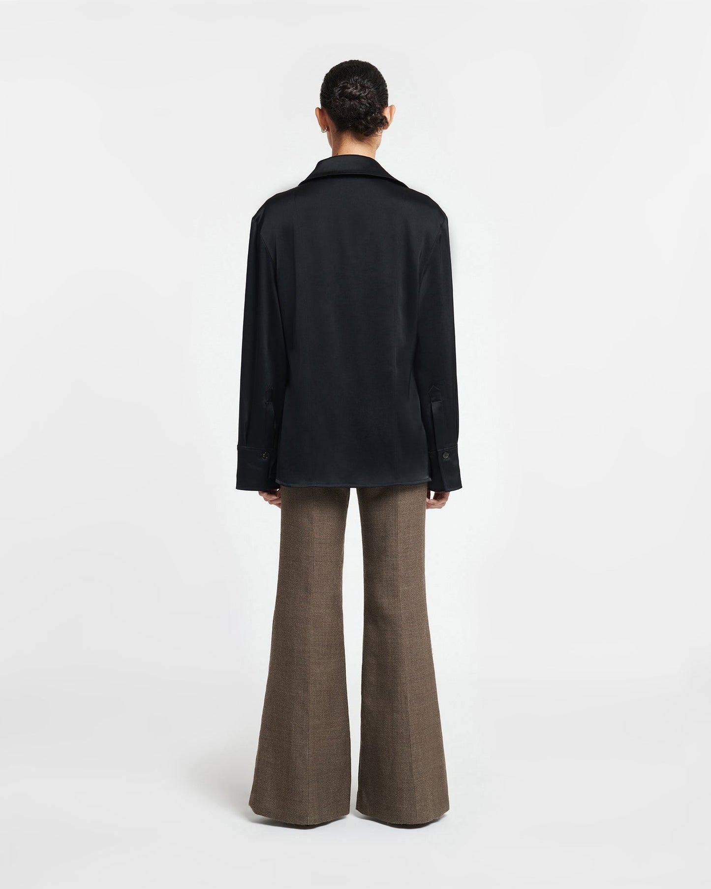 NANUSHKA CARILLO HERITAGE WOOL SLIM PANTS - WALNUT