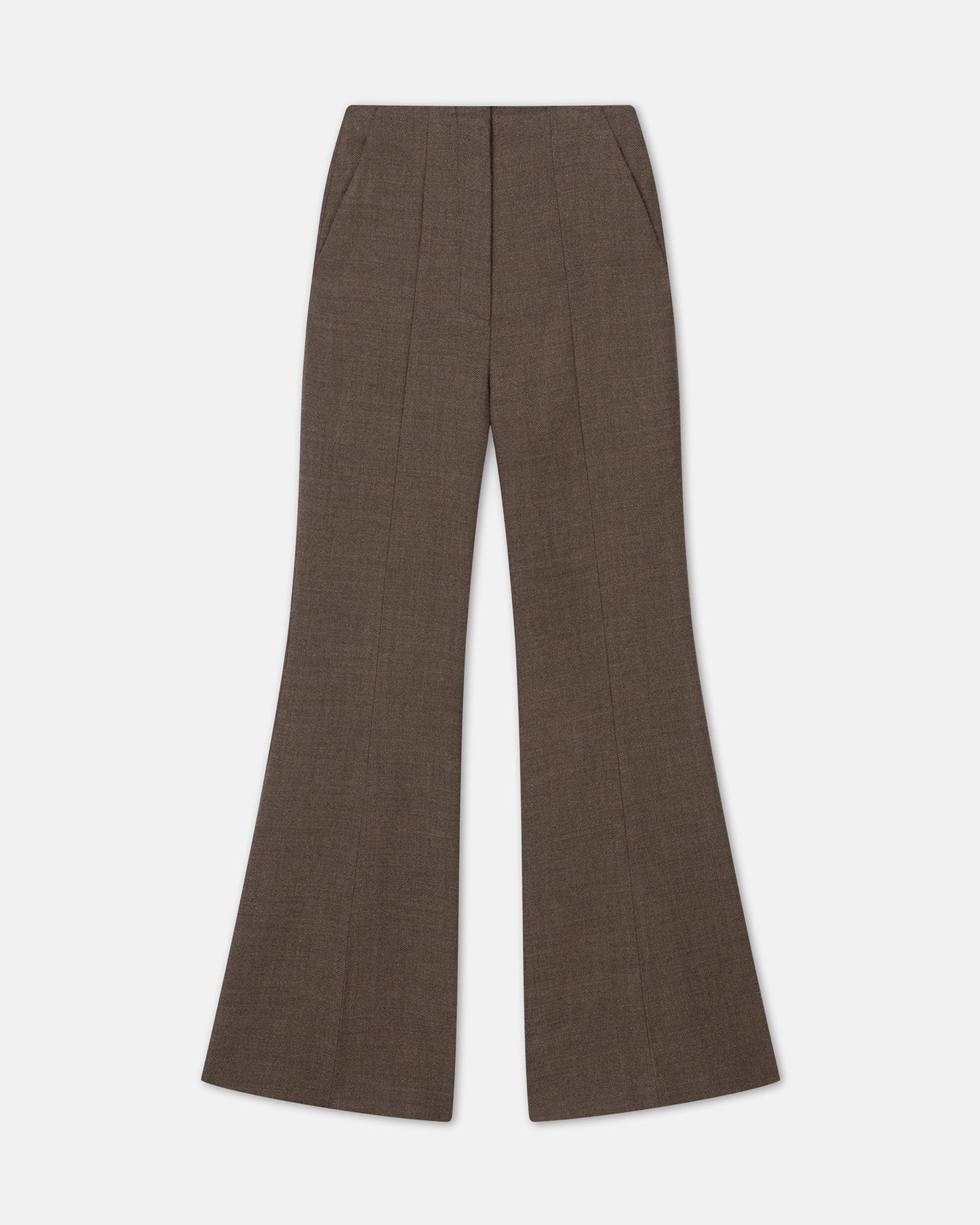 NANUSHKA CARILLO HERITAGE WOOL SLIM PANTS - WALNUT