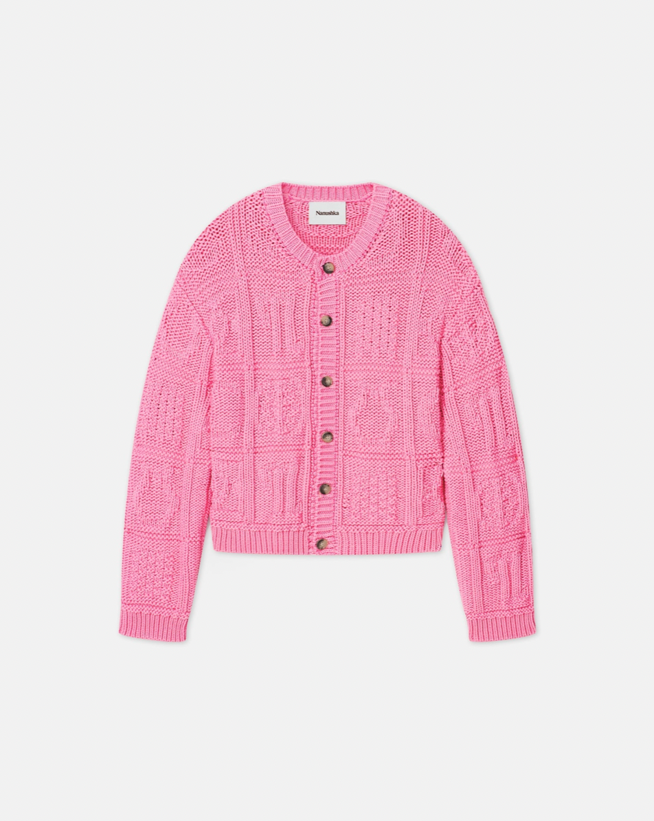 NANUSHKA MEN REVAN CHUNKY CARDIGAN - PINK