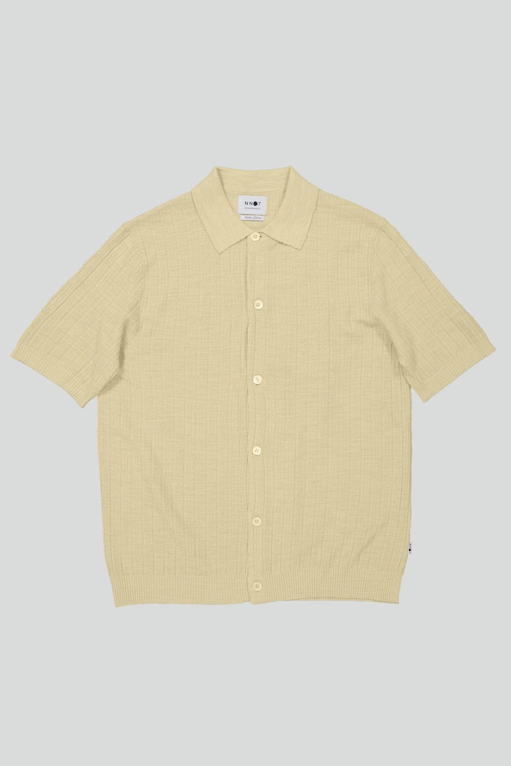 NN07 NOLAN KNITTED POLO WITH BUTTONS - PALE OLIVE