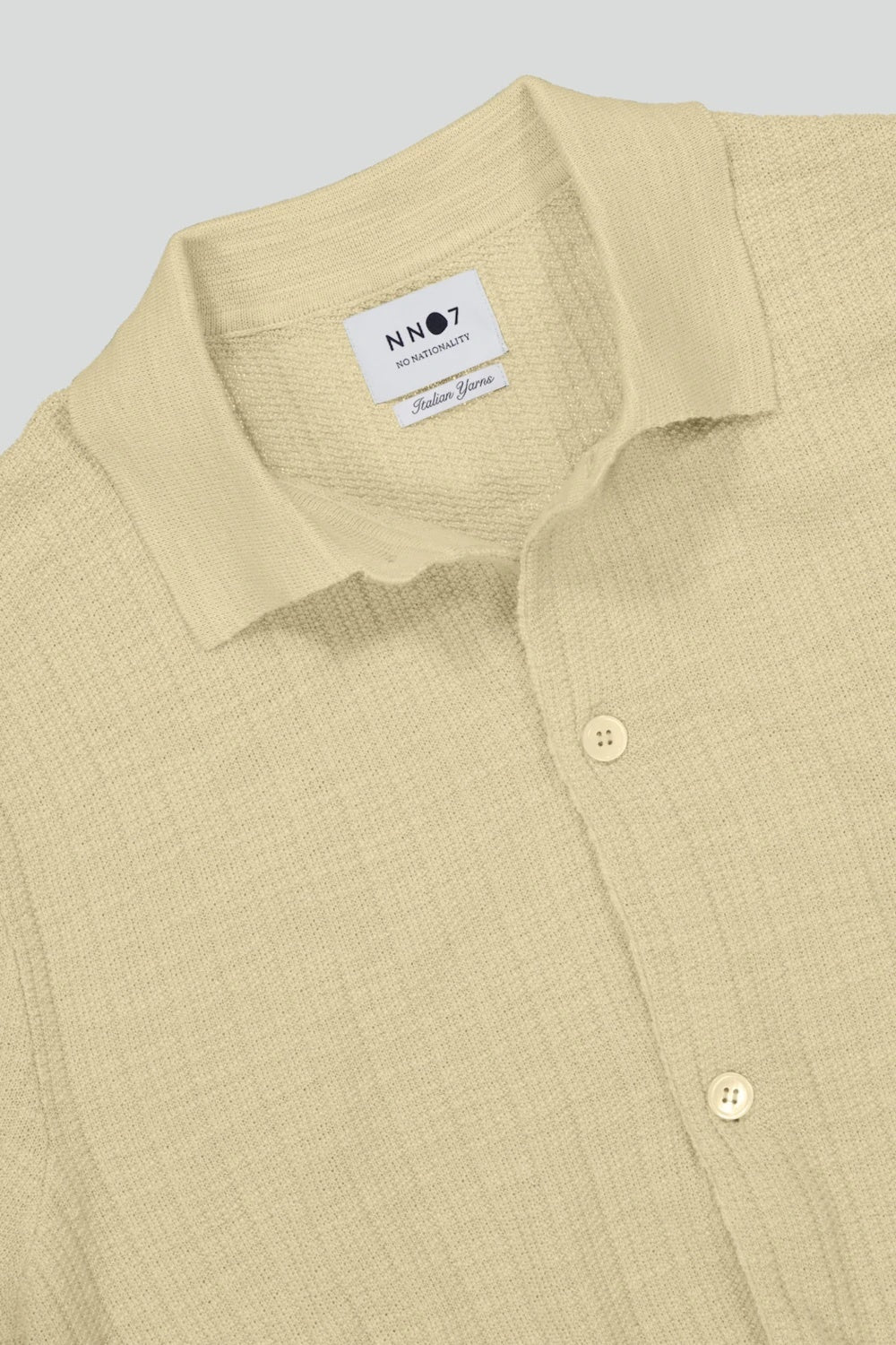 NN07 NOLAN KNITTED POLO WITH BUTTONS - PALE OLIVE