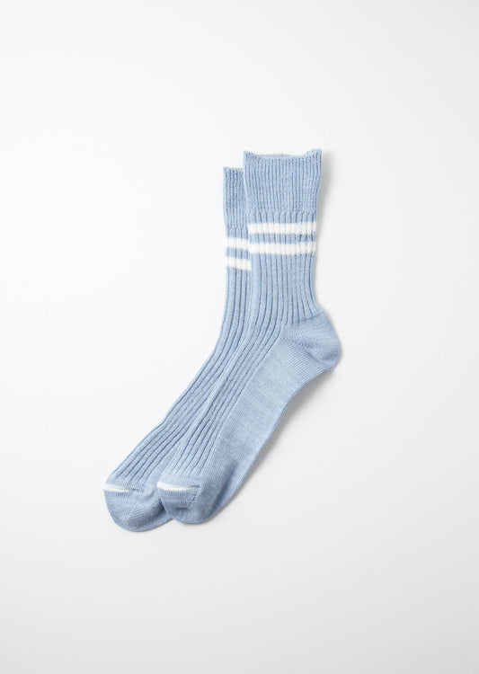 ROTOTO HEMP ORGANIC COTTON SOCKS - MORNING BLUE/WHITE