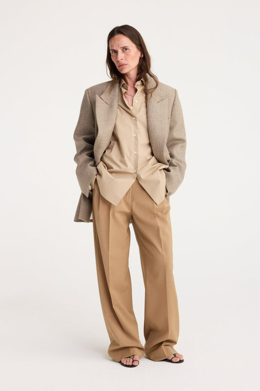 RÓHE DOUBLE BREASTED TAILORED JACKET - HAZELNUT MELANGE