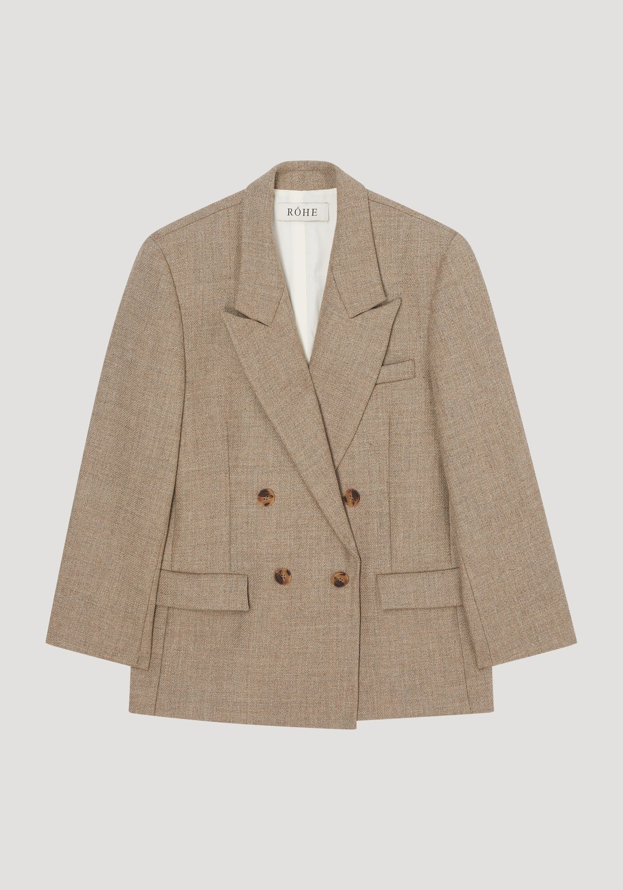 RÓHE DOUBLE BREASTED TAILORED JACKET - HAZELNUT MELANGE