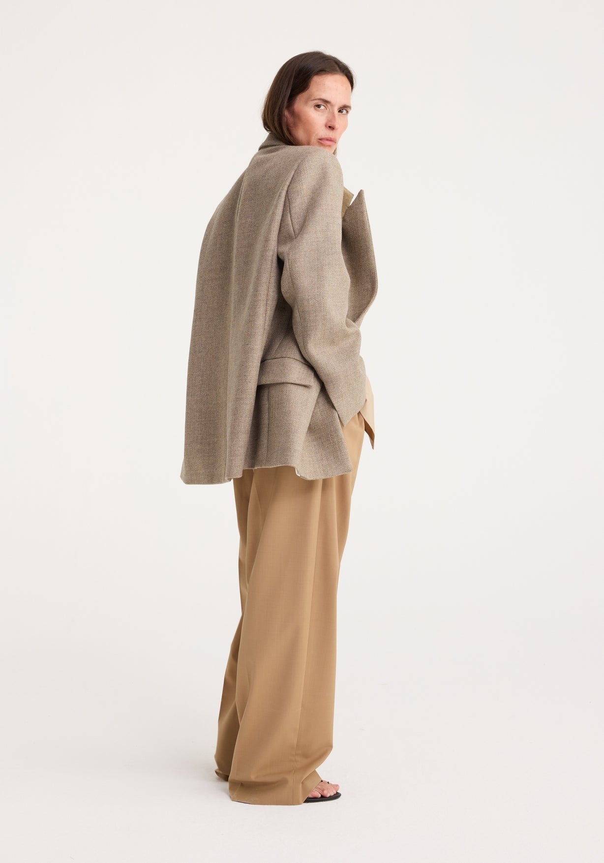 RÓHE DOUBLE BREASTED TAILORED JACKET - HAZELNUT MELANGE