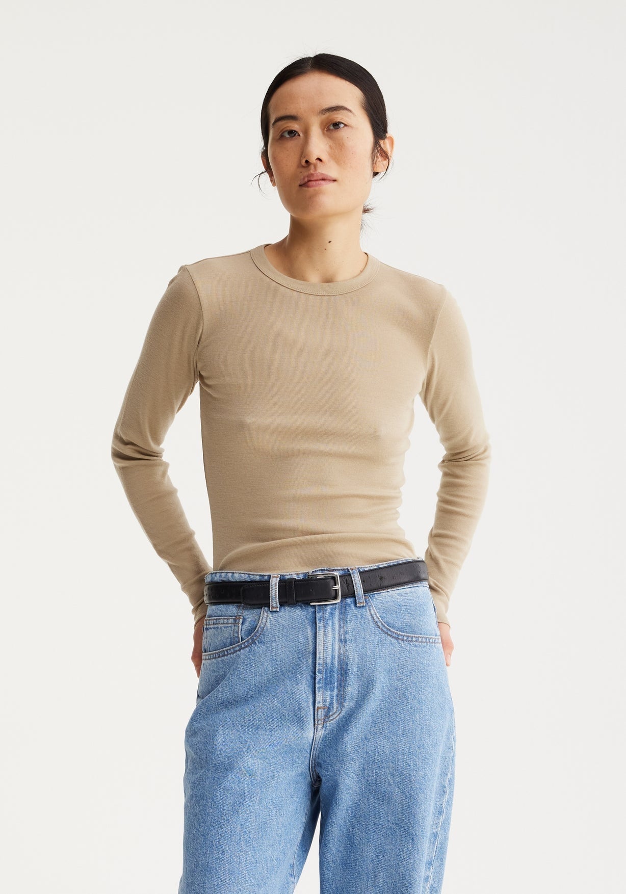 RÓHE FINE MERINO LONG SLEEVE - BEIGE