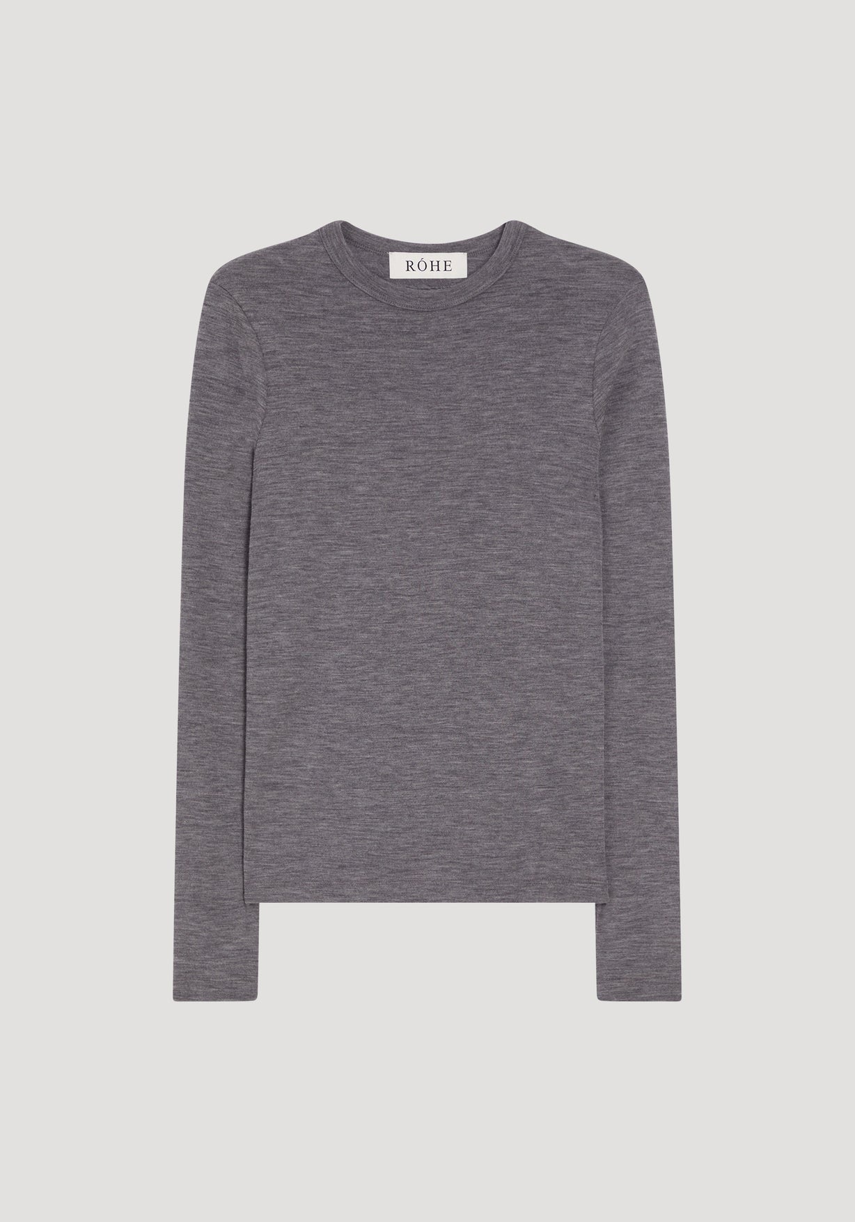 RÓHE FINE MERINO LONG SLEEVE - GREY MELANGE