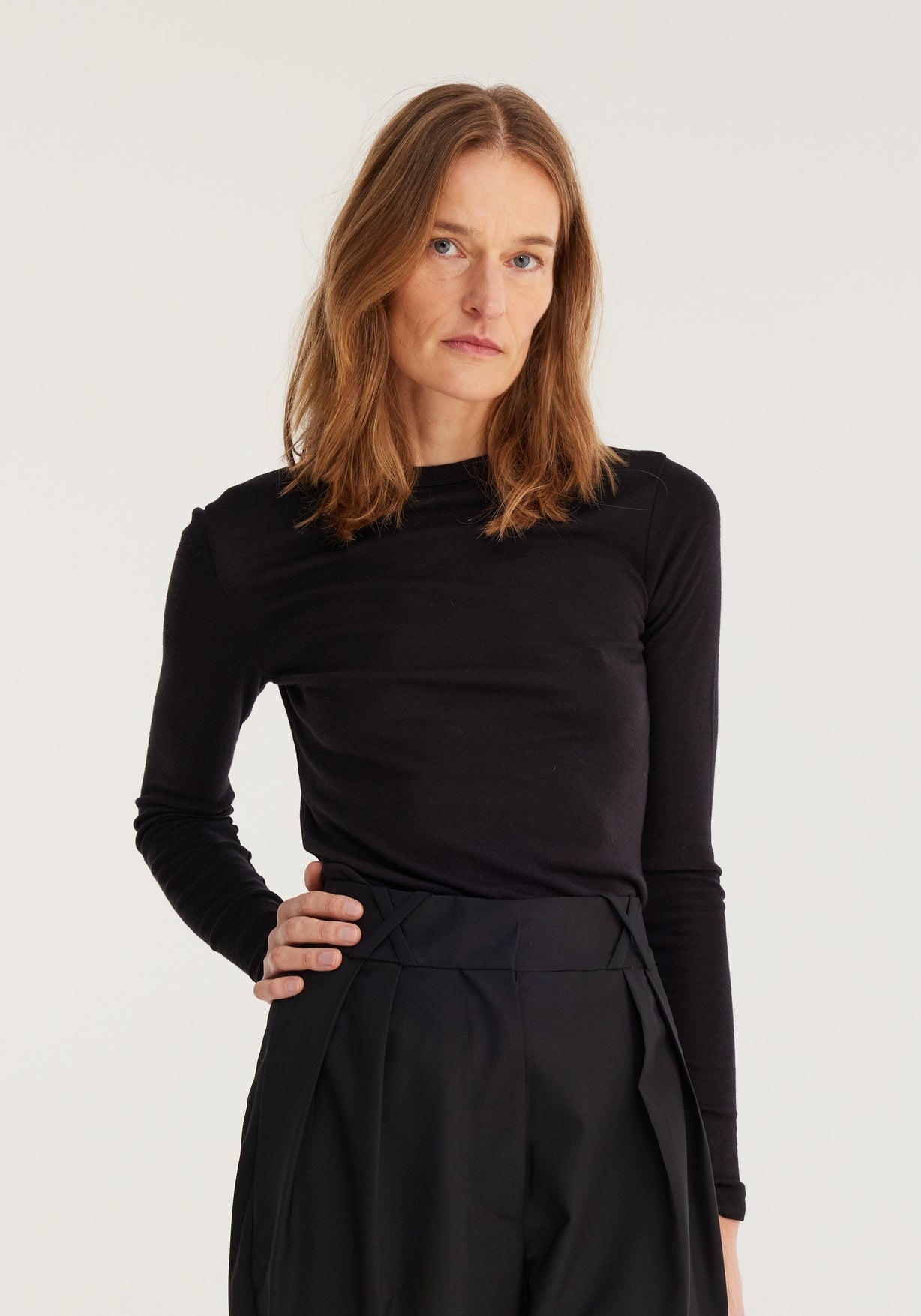 RÓHE FINE MERINO LONG SLEEVE - NOIR