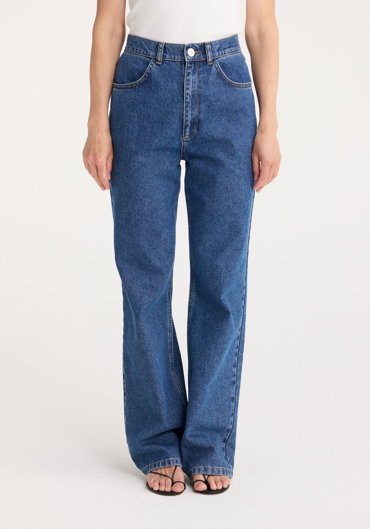 RÓHE HIGH WAISTED STRAIGHT LEG DENIM - INDIGO