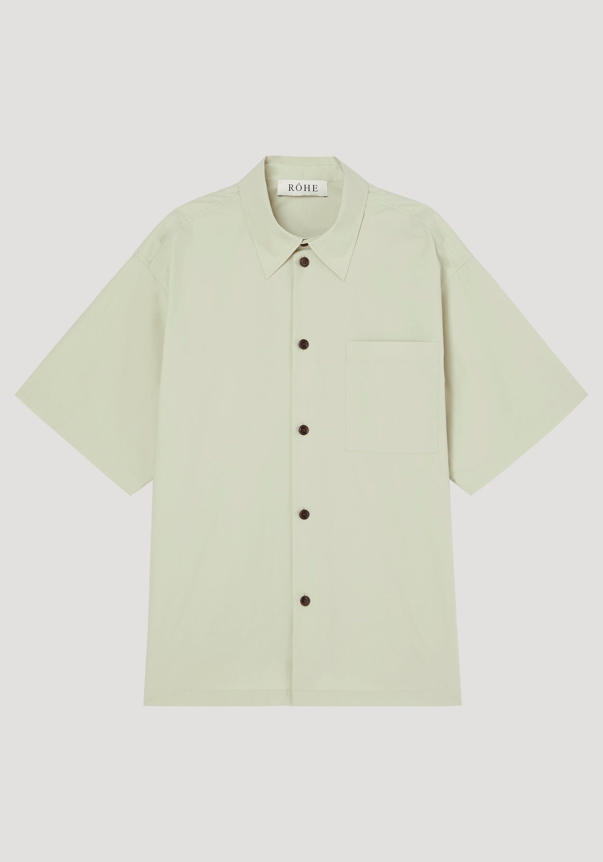 RÓHE MEN COTTON POPLIN SHORT SLEEVE SHIRT - MIST