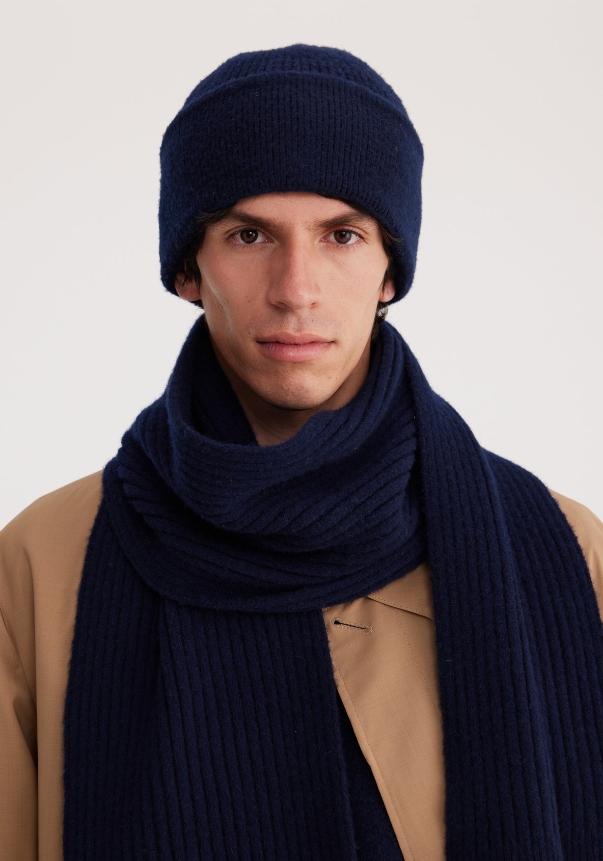 RÓHE MEN RIBBED BOILED WOOL BEANIE