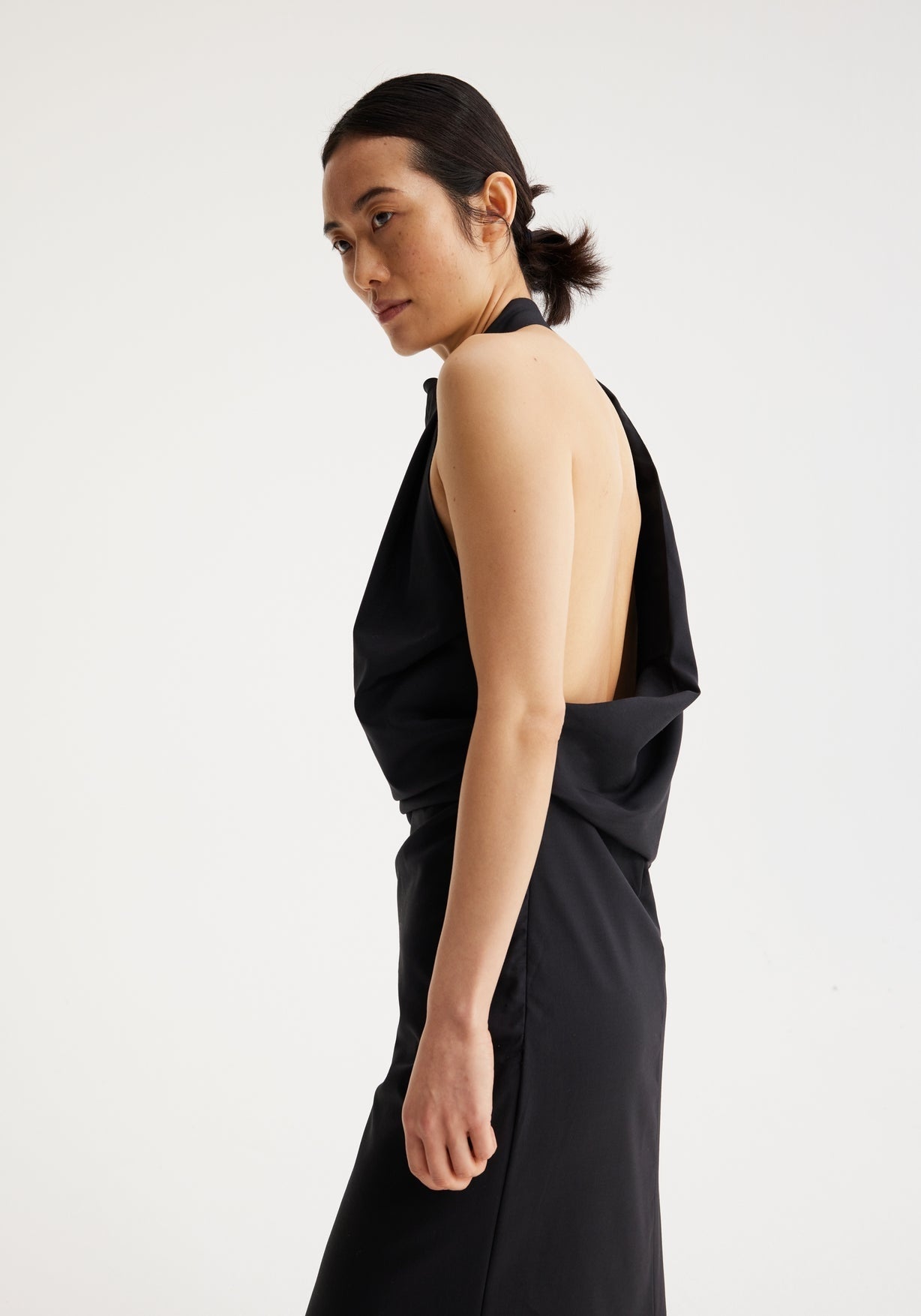 RÓHE OCCASION DRESS WITH OPEN BACK - NOIR