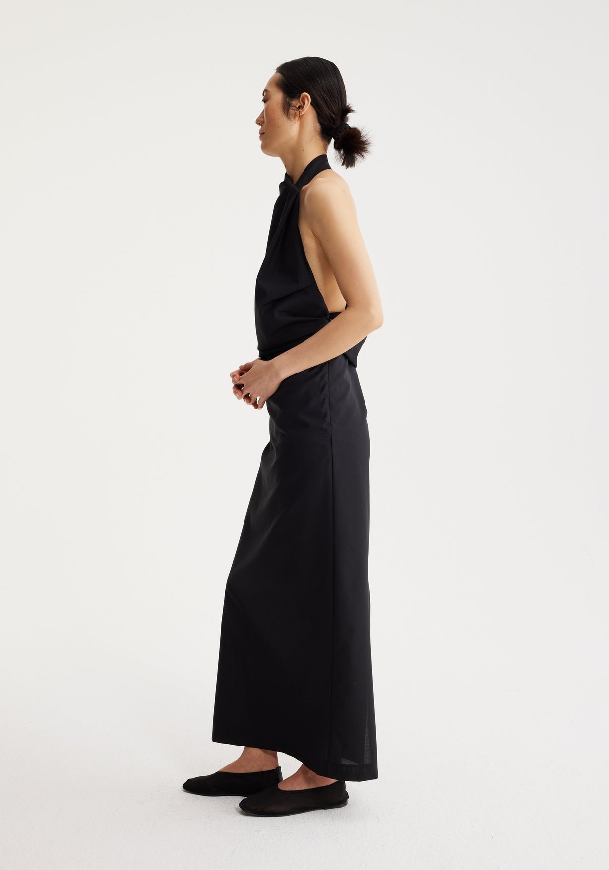 RÓHE OCCASION DRESS WITH OPEN BACK - NOIR