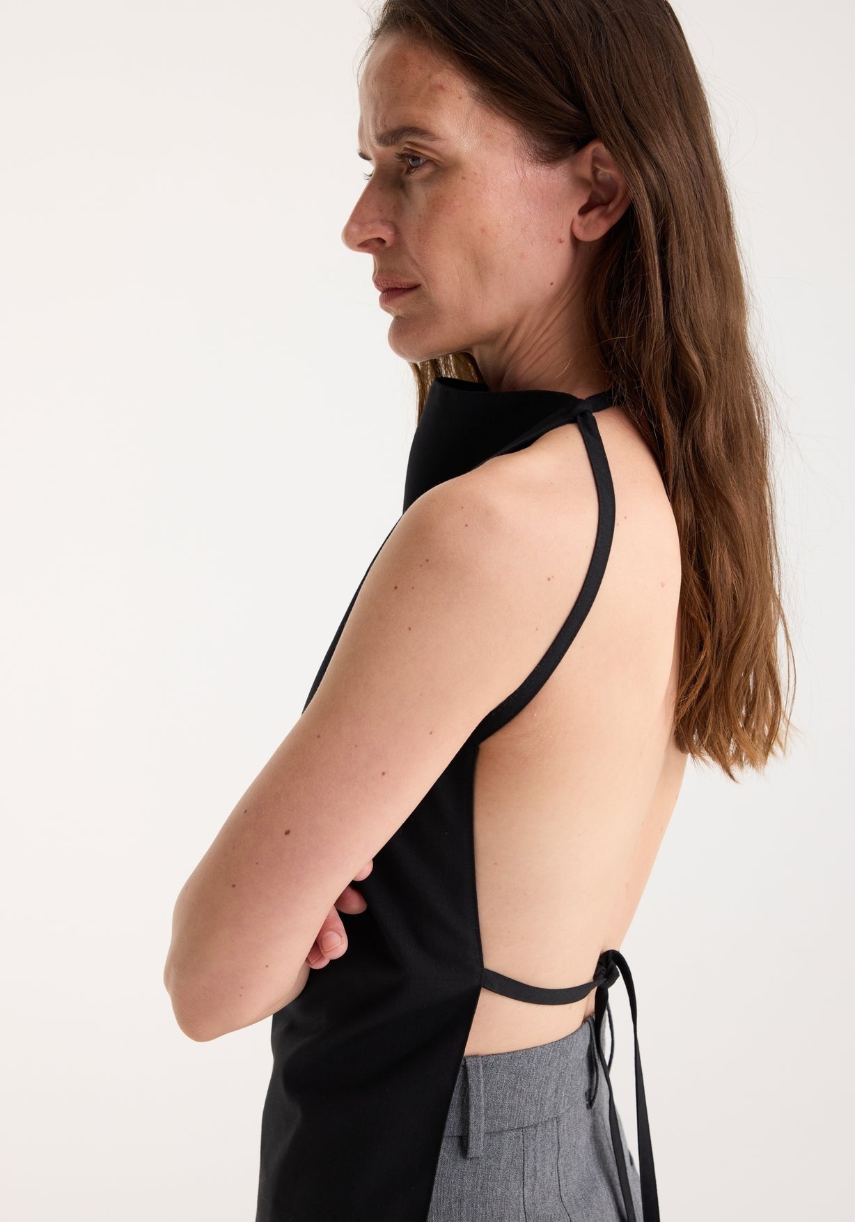 RÓHE OPEN BACK SLEEVELESS TOP - BLACK