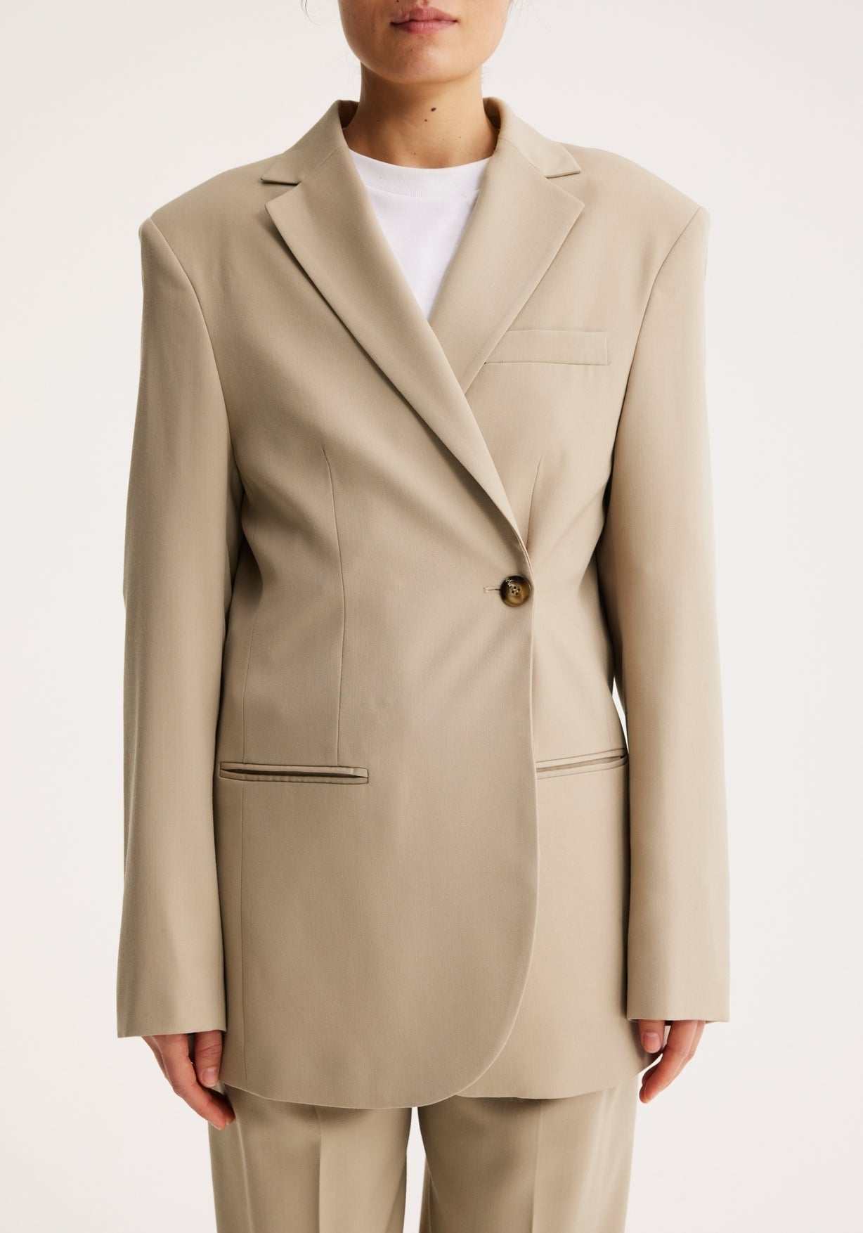 RÓHE OVERLAP BLAZER - BEIGE