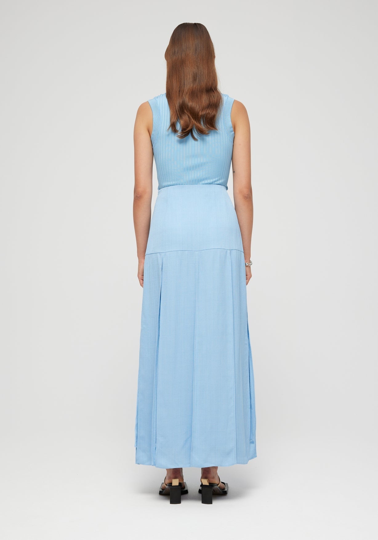 RÓHE PANELLED LONG SKIRT - SKY