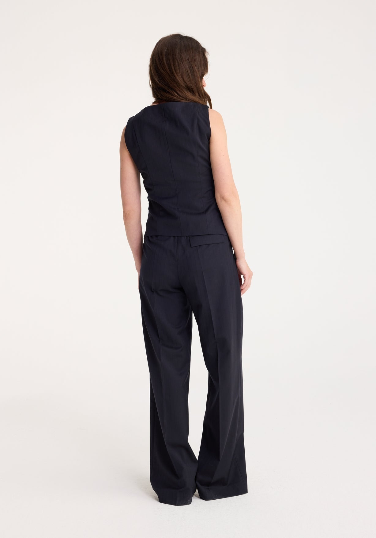 RÓHE PLEATED TAILORED TROUSERS - NIGHT STRIPE