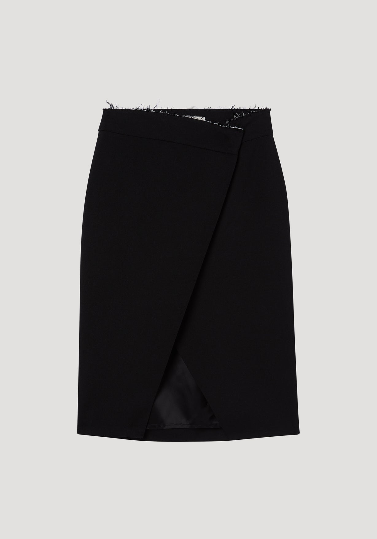 RÓHE RAW EDGE KNEE LENGHT SKIRT - NOIR