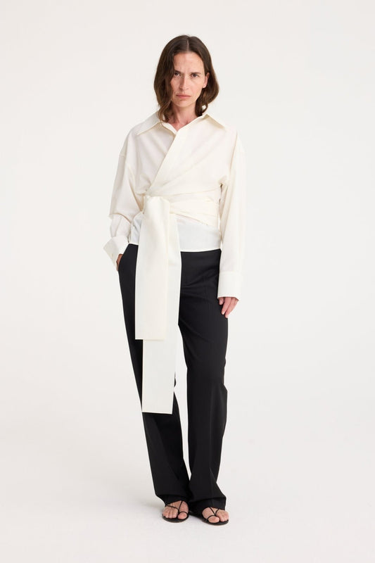 RÓHE WRAP SHIRT - OFF WHITE