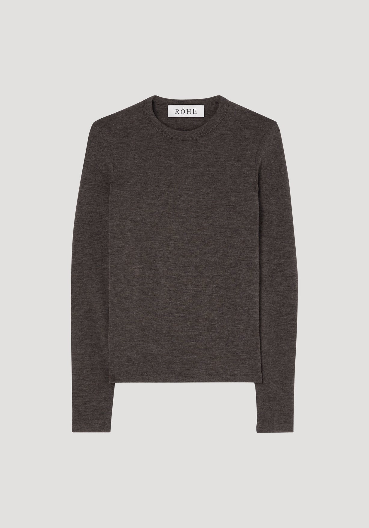 RÓHE FINE WOOL CREWNECK - BROWN MELANGE