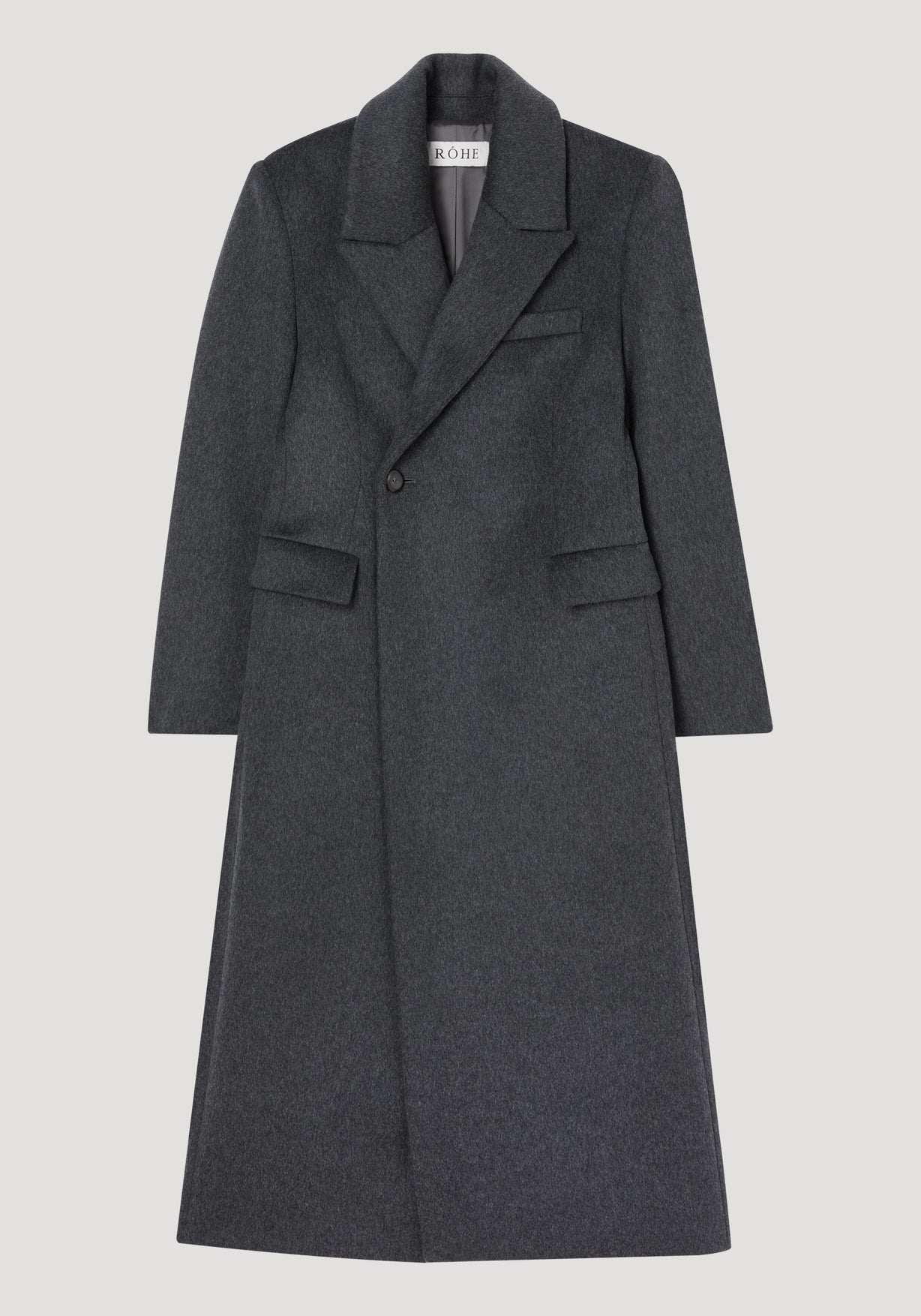 RÓHE FITTED TEXTURED COAT - ANTHRACITE MELANGE