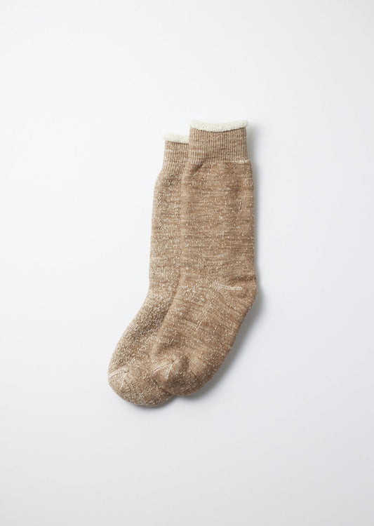 ROTOTO DOUBLE FACE CREW SOCKS - CAMEL