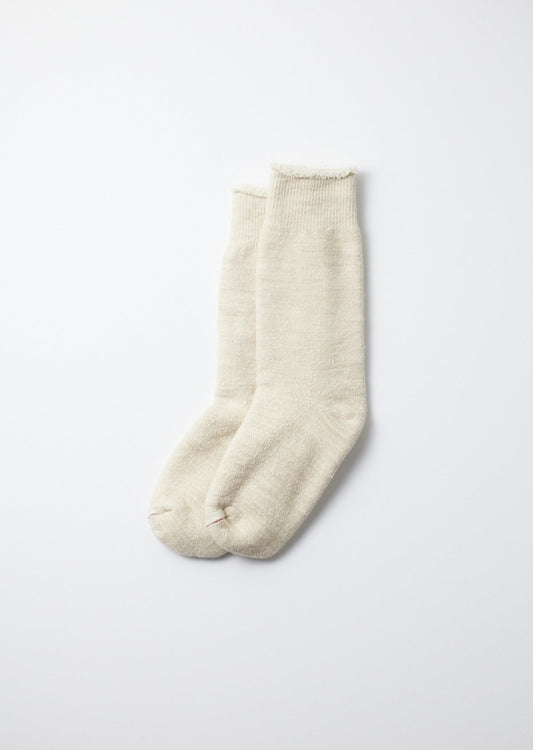 ROTOTO DOUBLE FACE CREW SOCKS - OATMEAL