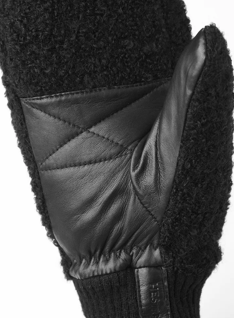 HESTRA GLOVES EMILIA WOOL FELT MITTEN - BLACK